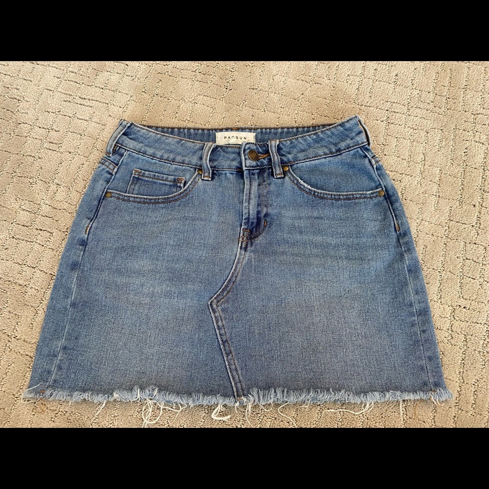 Pacsun Denim Mini Raw hem Skirt Women’s Jr Size 24